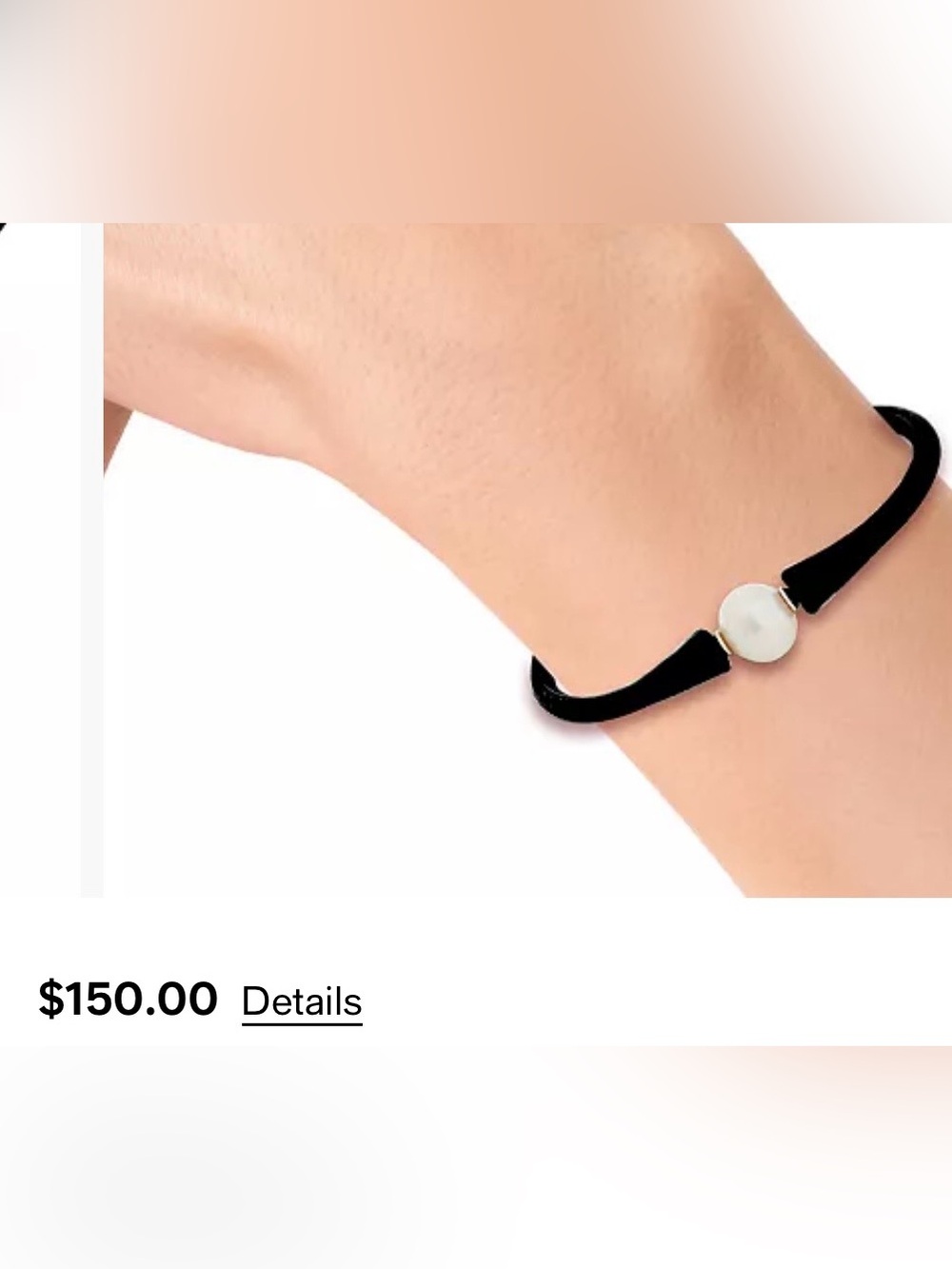 Effy Cultured Freshwater Pearl set on a dark black silicone base. Unique. Unisex